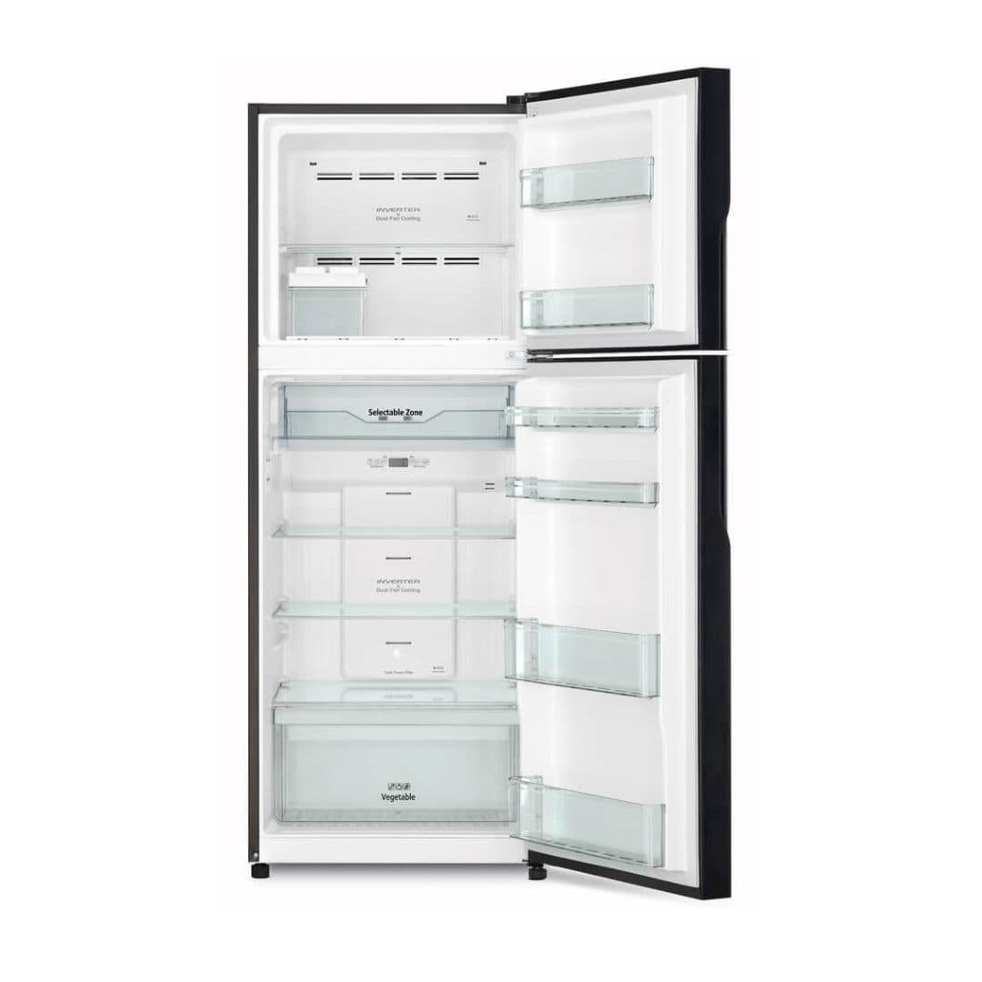 HITACHI R-VGX45PGD9-GBK KULKAS 2 PINTU 403 LITER lass Glass Deluxe BLACK